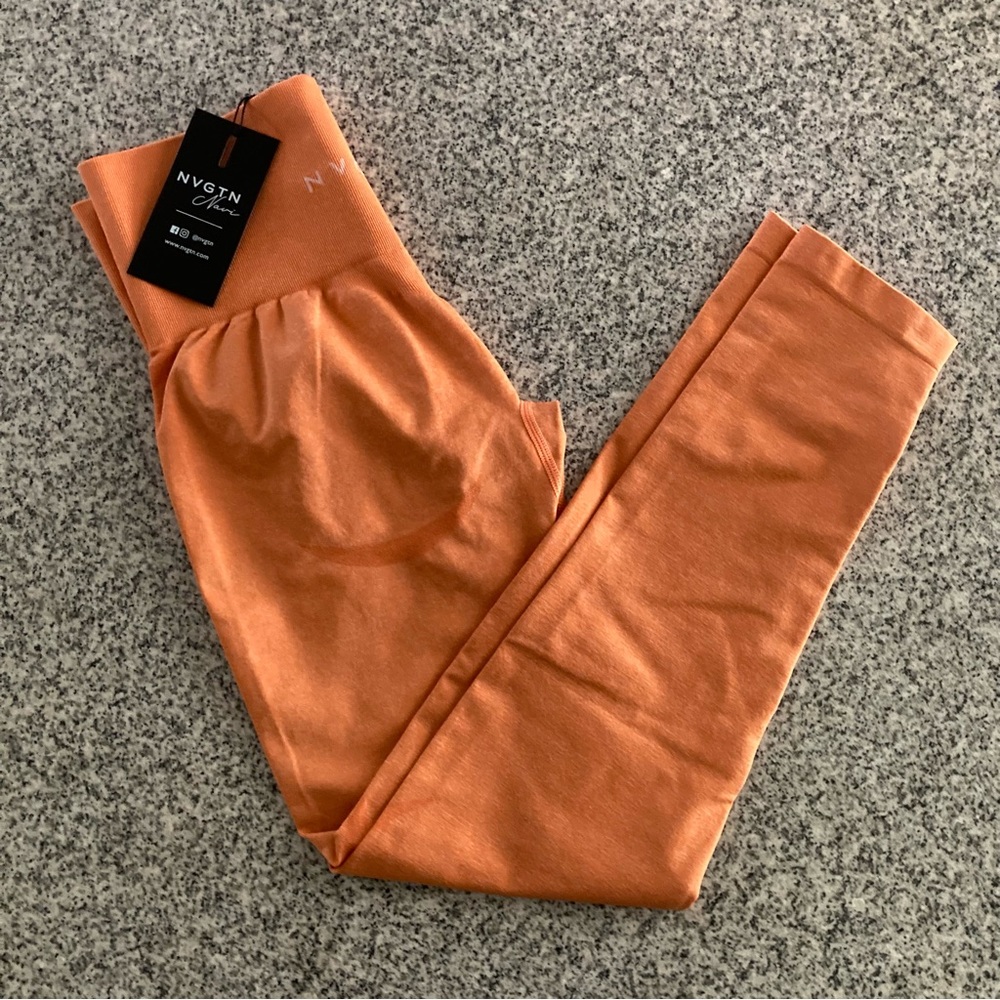 NVGTN Sunset Orange Contour Seamless Leggings
